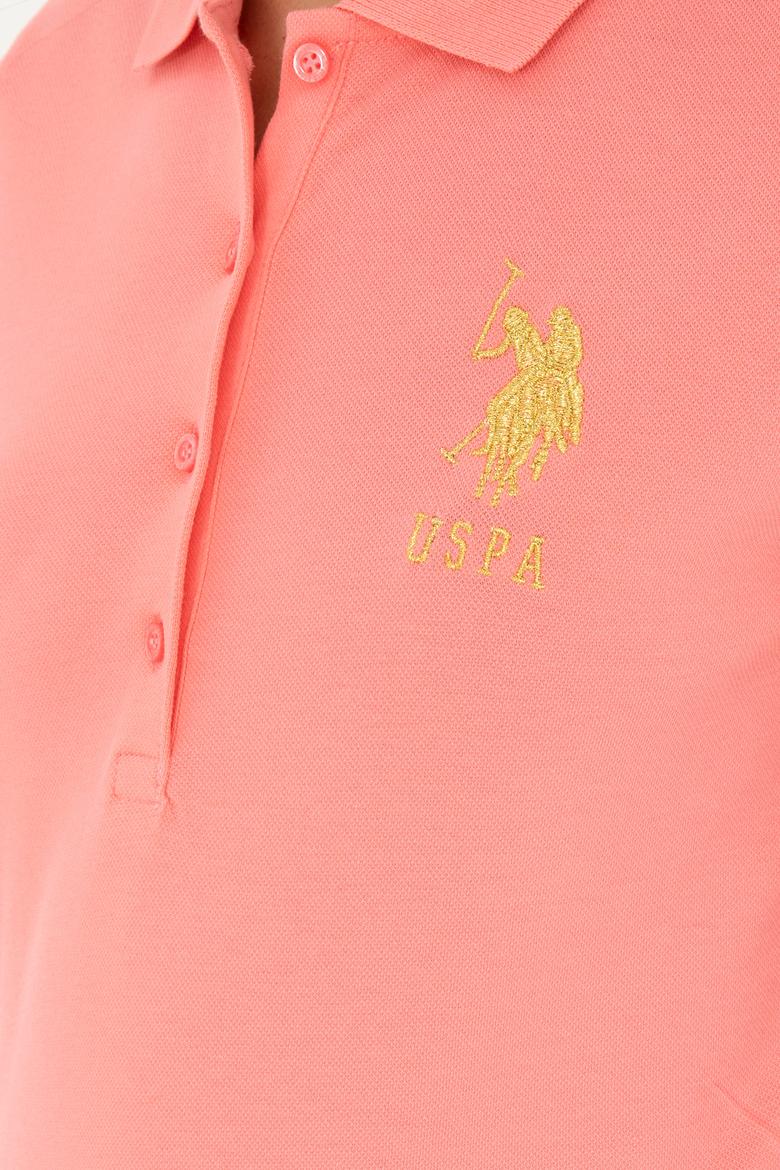 Kadın Pembe Basic Polo Yaka Tişört - 50280071156