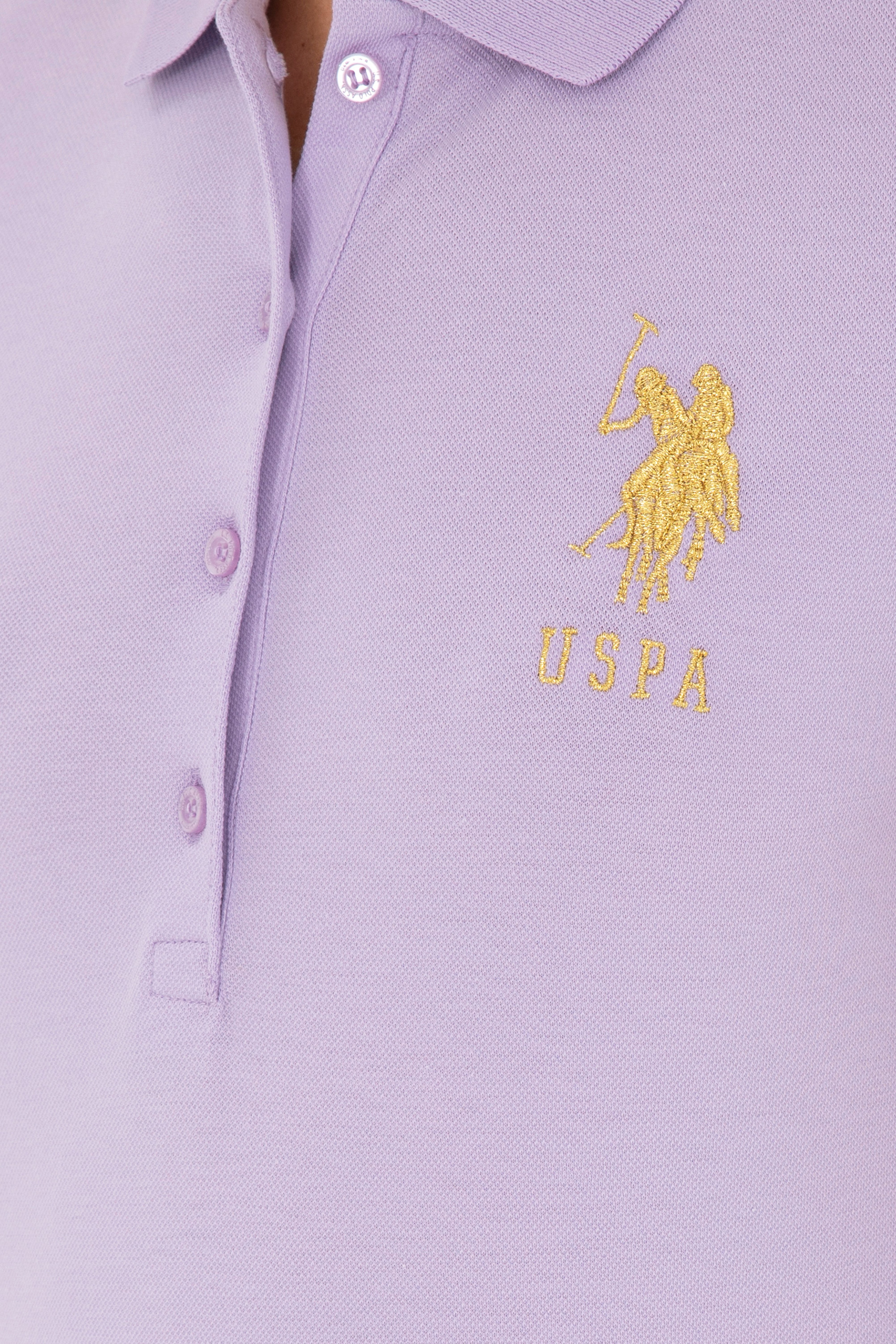 Kadın Lila Basic Polo Yaka Tişört - Image 7