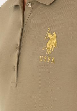 Kadın Haki Basic Polo Yaka Tişört - 50280071226