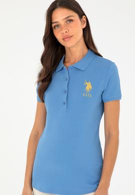 Kadın Koyu Mavi Basic Polo Yaka Tişört - 50280071093