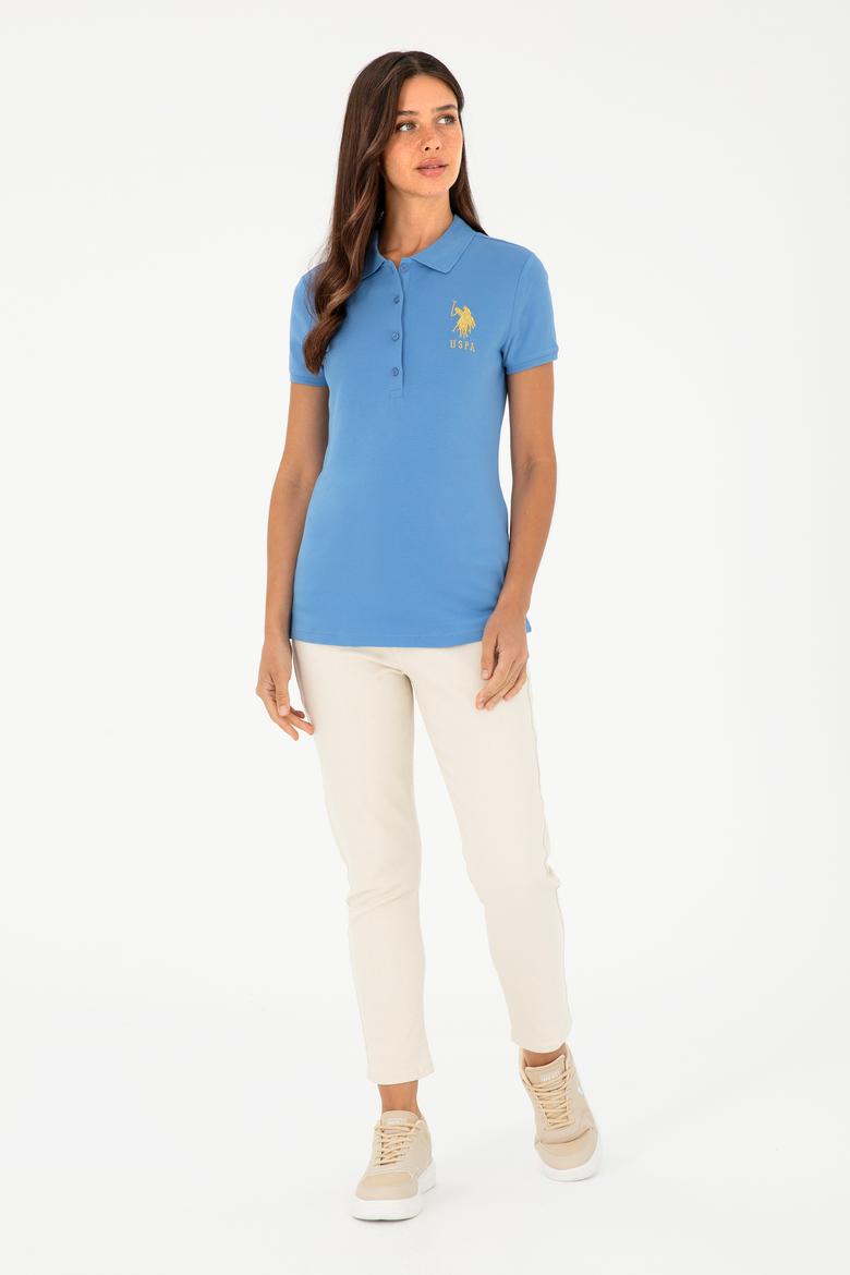 Kadın Koyu Mavi Basic Polo Yaka Tişört - 50280071093