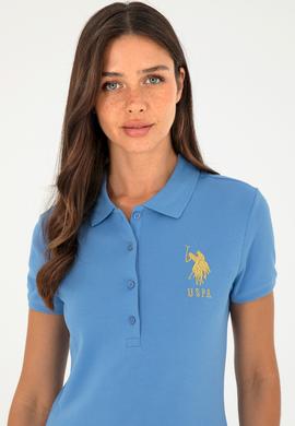 Kadın Koyu Mavi Basic Polo Yaka Tişört - 50280071093