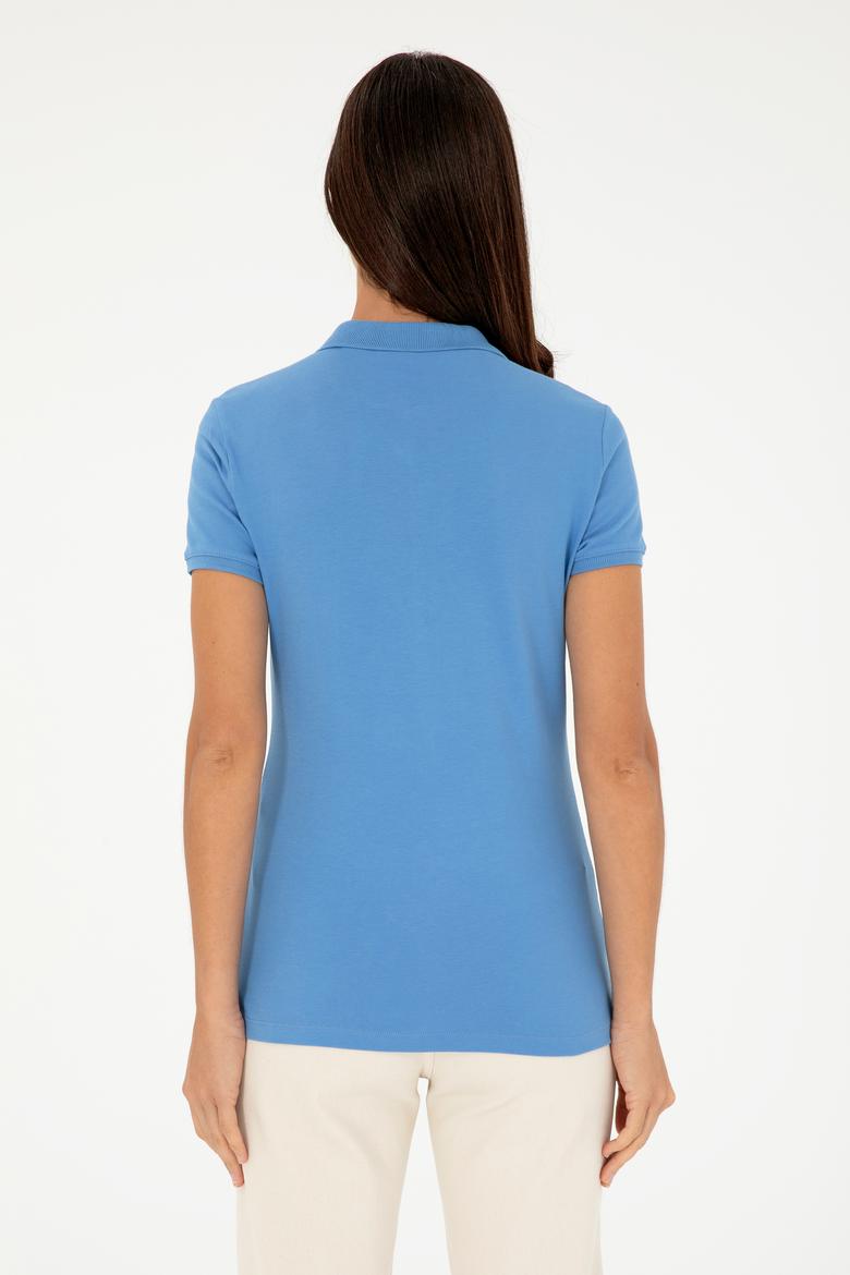 Kadın Koyu Mavi Basic Polo Yaka Tişört - 50280071093