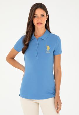 Kadın Koyu Mavi Basic Polo Yaka Tişört - 50280071093