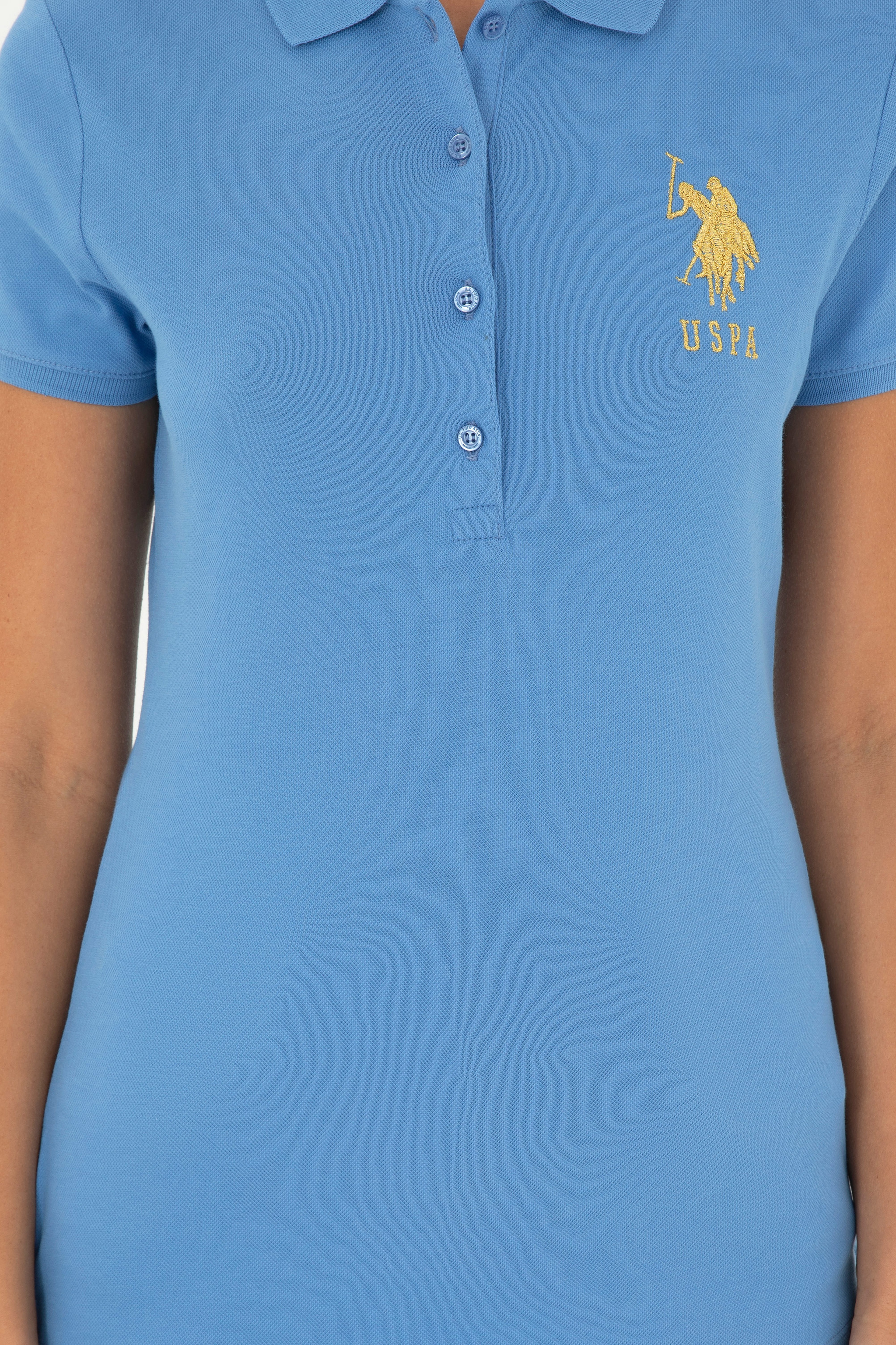 Kadın Koyu Mavi Basic Polo Yaka Tişört - Image 6