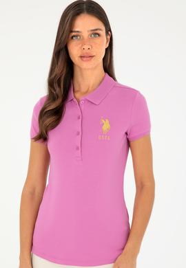 Kadın Pembe Basic Polo Yaka Tişört - 50280071079
