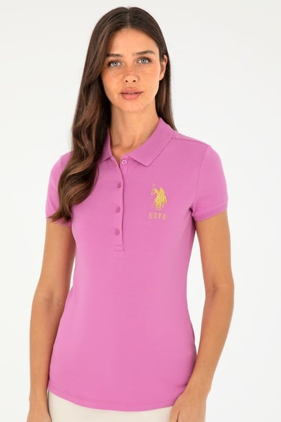 Kadın Pembe Basic Polo Yaka Tişört