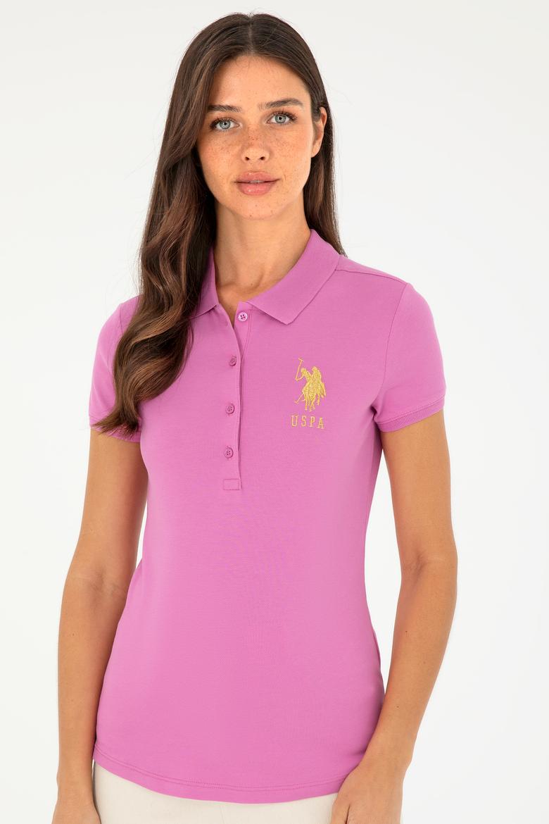 Kadın Pembe Basic Polo Yaka Tişört - 50280071079