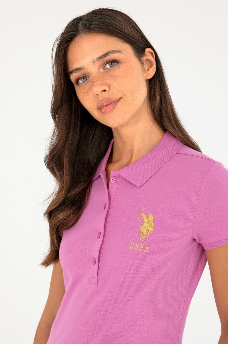 Kadın Pembe Basic Polo Yaka Tişört