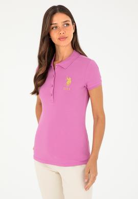 Kadın Pembe Basic Polo Yaka Tişört - 50280071079