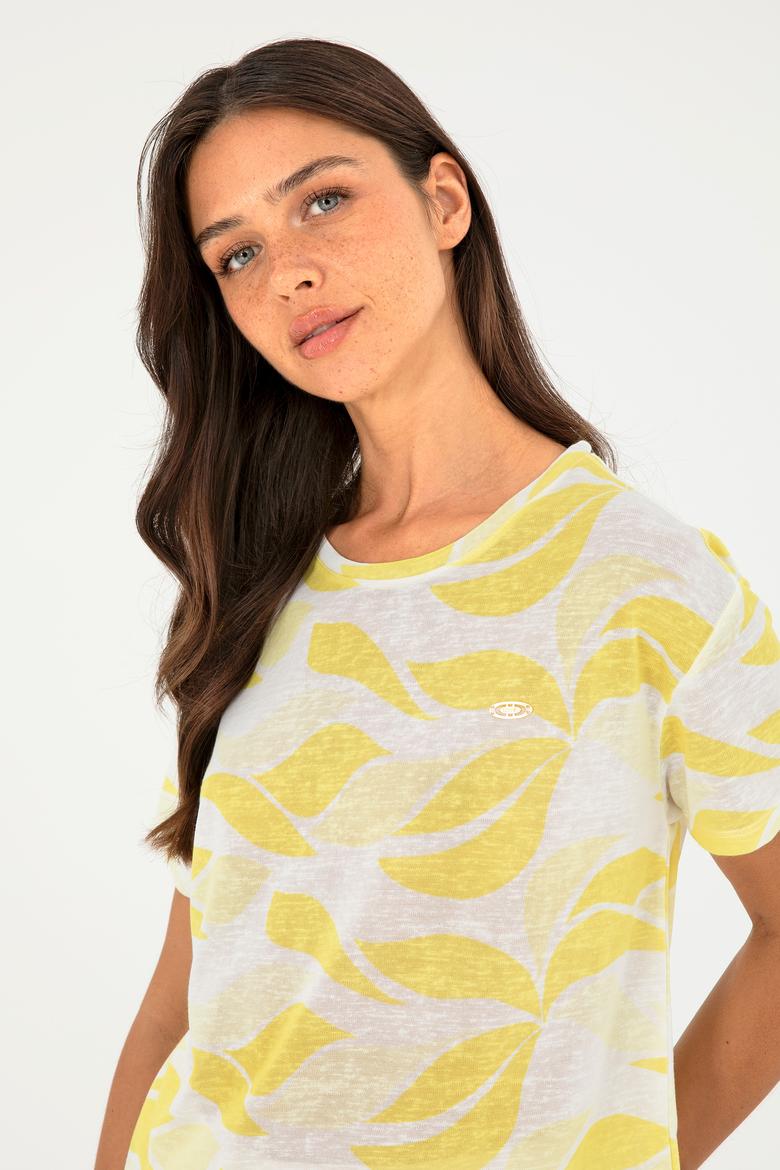 Kadın Sarı Tişört - 50281792002