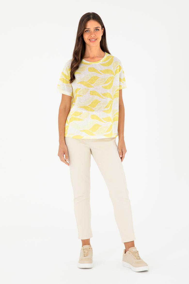 Kadın Sarı Tişört - 50281792002