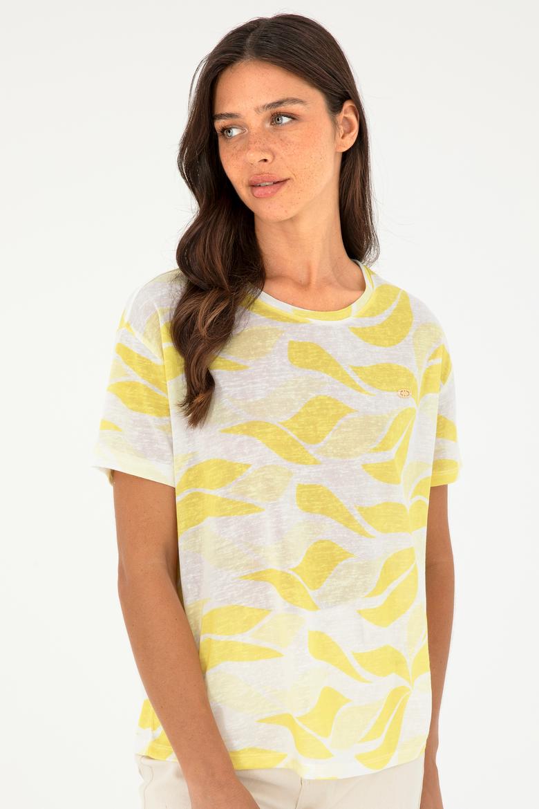 Kadın Sarı Tişört - 50281792002