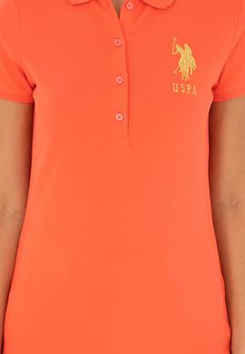 Kadın Nar Çiçeği Basic Polo Yaka Tişört - 50280071118