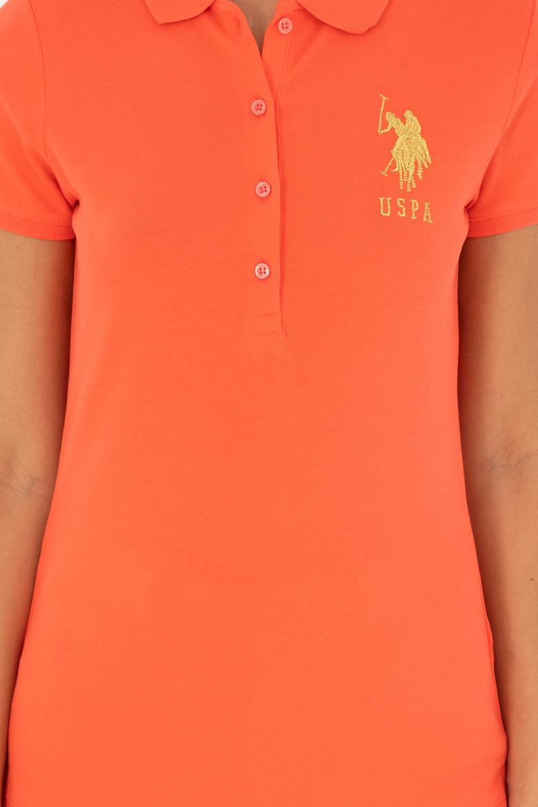 Kadın Nar Çiçeği Basic Polo Yaka Tişört - 50280071118