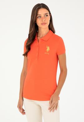 Kadın Nar Çiçeği Basic Polo Yaka Tişört - 50280071118