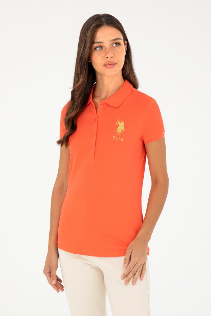 Kadın Nar Çiçeği Basic Polo Yaka Tişört