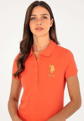 Kadın Nar Çiçeği Basic Polo Yaka Tişört - 50280071118