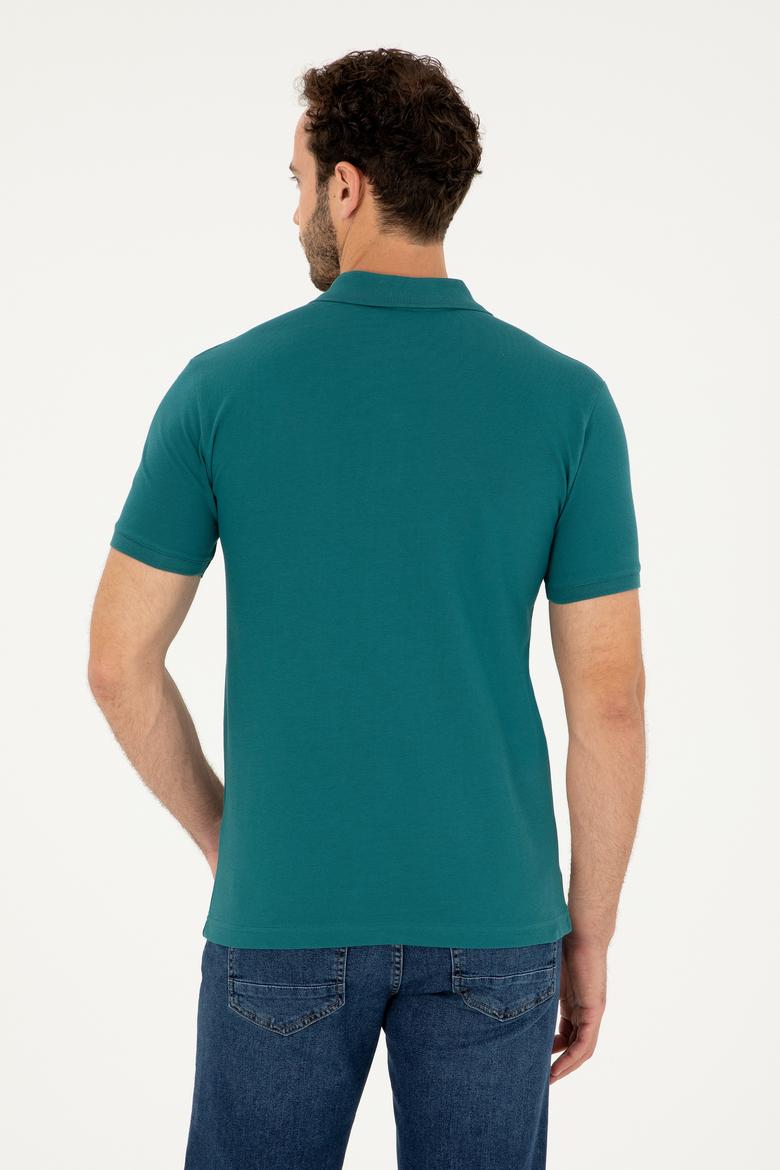 Erkek Koyu Yeşil Basic Tişört - 50294223027