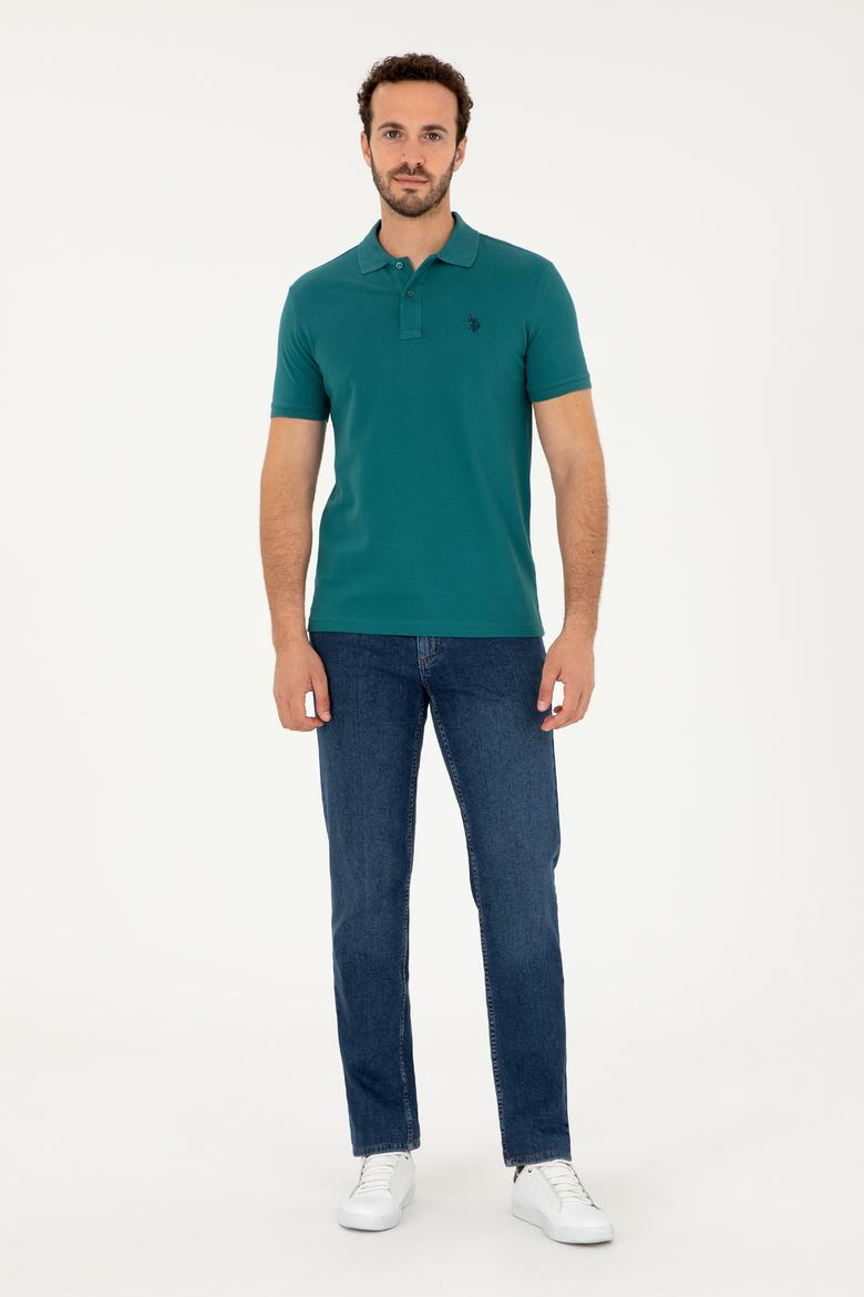 Erkek Koyu Yeşil Basic Tişört - 50294223027