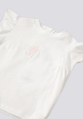 Kız Bebek Pembe Fırfırlı 3'lü Kısa Kol Tişört Takım - 50303766008