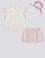 Kız Bebek Pembe Fırfırlı 3'lü Kısa Kol Tişört Takım