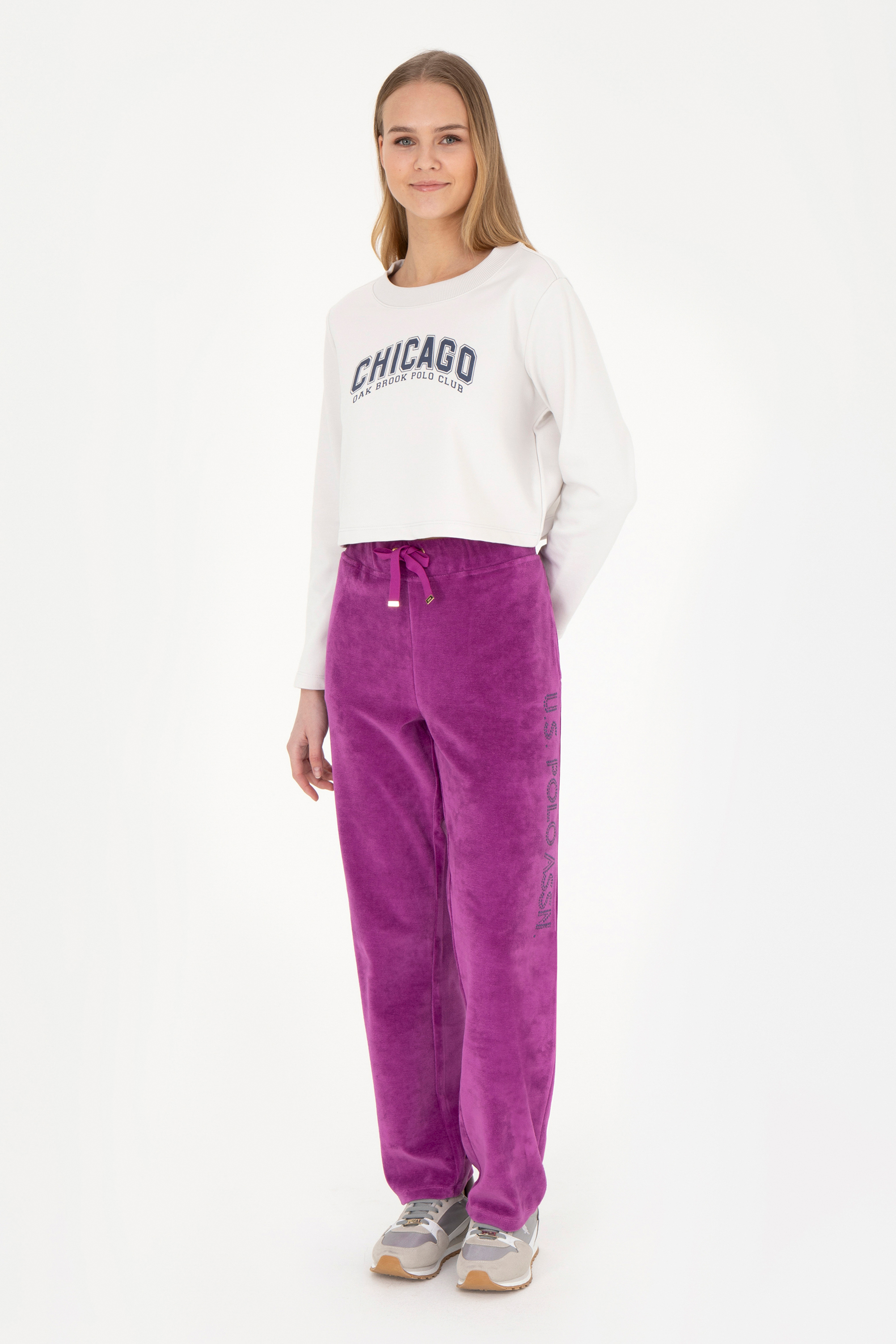 Kadın Taş Bisiklet Yaka Sweatshirt - Image 4