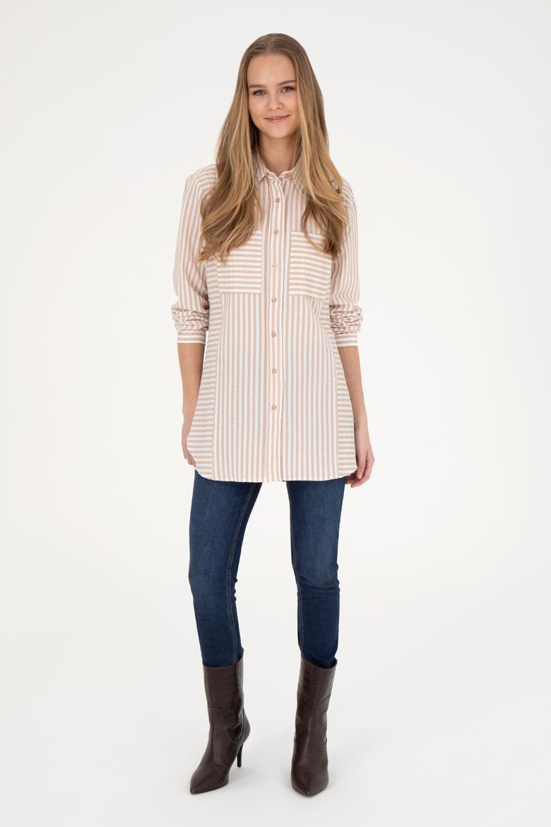 Kadın Kum Uzun Kollu Gömlek - 50271506010