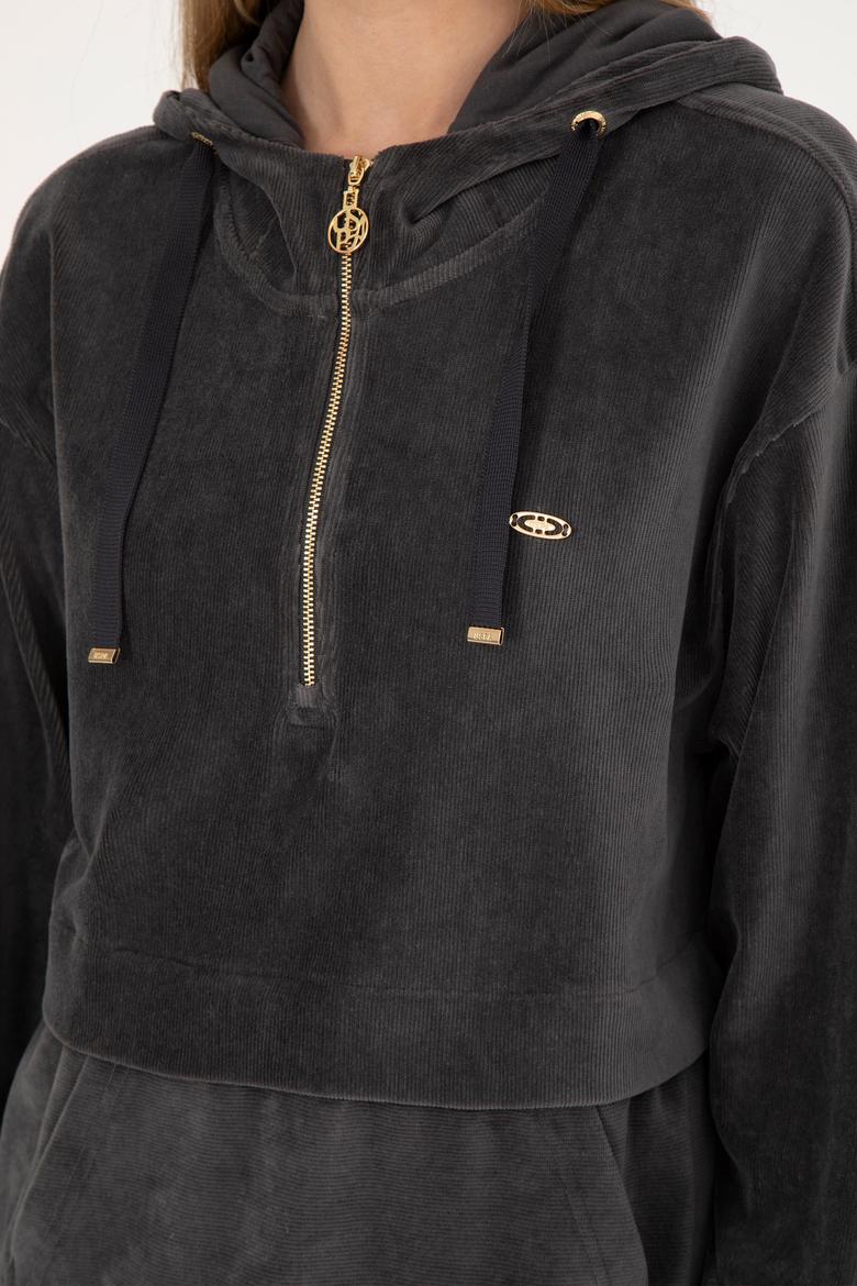 Kadın Antrasit Sweatshirt - 50271594018