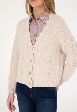 Kadın Krem Triko Hırka - 50270457008