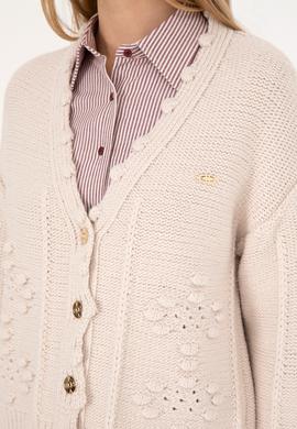 Kadın Krem Triko Hırka - 50270457008