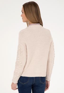 Kadın Krem Triko Hırka - 50270457008