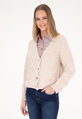 Kadın Krem Triko Hırka - 50270457008