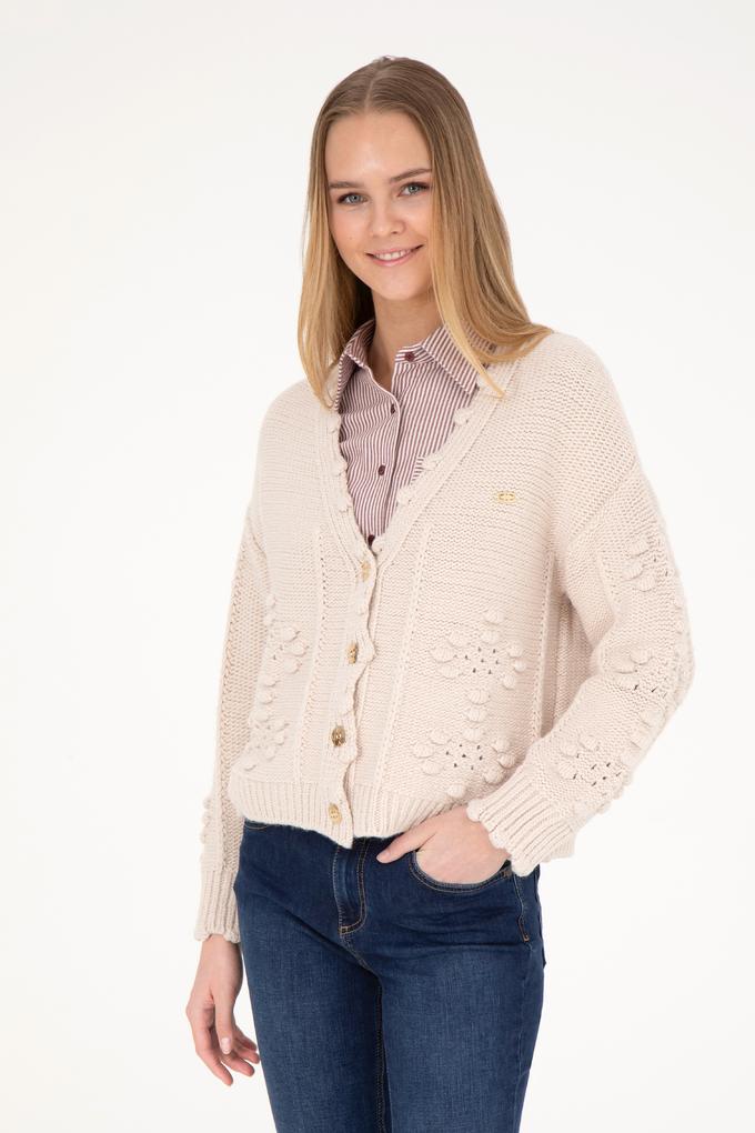 Kadın Krem Triko Hırka