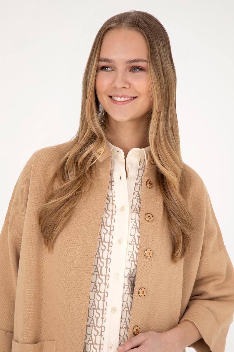 Kadın Kum Melanj Triko Hırka