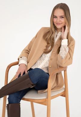 Kadın Kum Melanj Triko Hırka - 50277381007