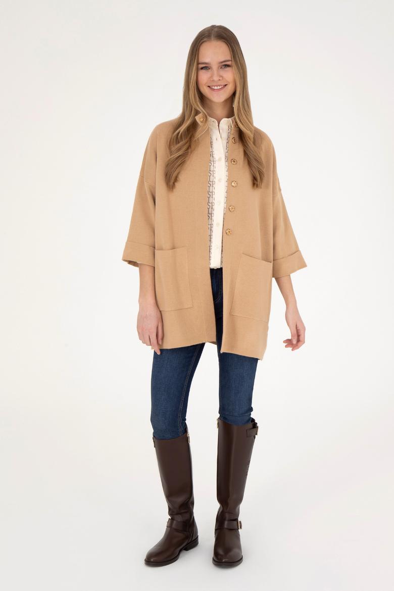 Kadın Kum Melanj Triko Hırka - 50277381007