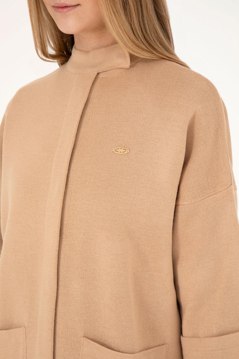 Kadın Kum Melanj Triko Hırka - 50277381007