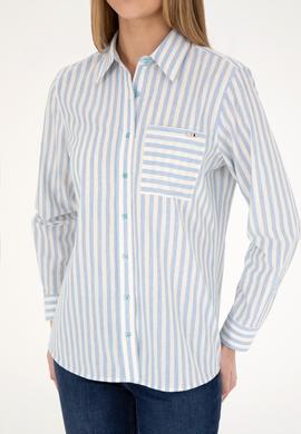 Kadın Mavi Uzun Kollu Gömlek - 50254660027