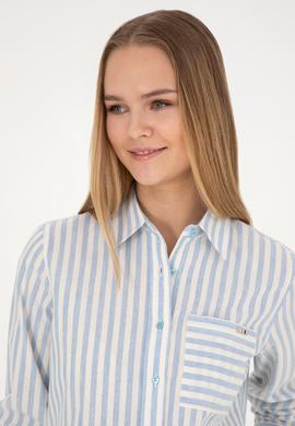 Kadın Mavi Uzun Kollu Gömlek - 50254660027