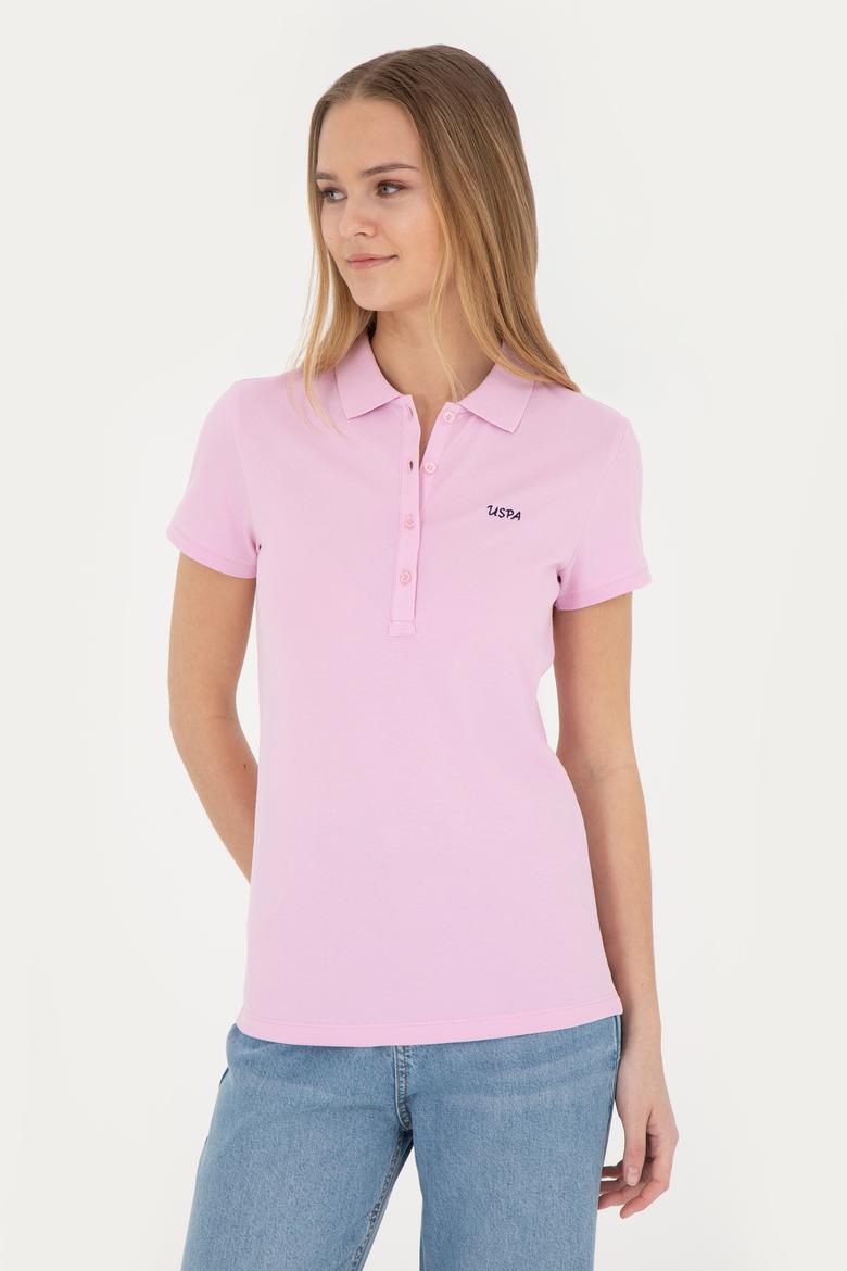 Kadın Pembe Basic Polo Yaka Tişört