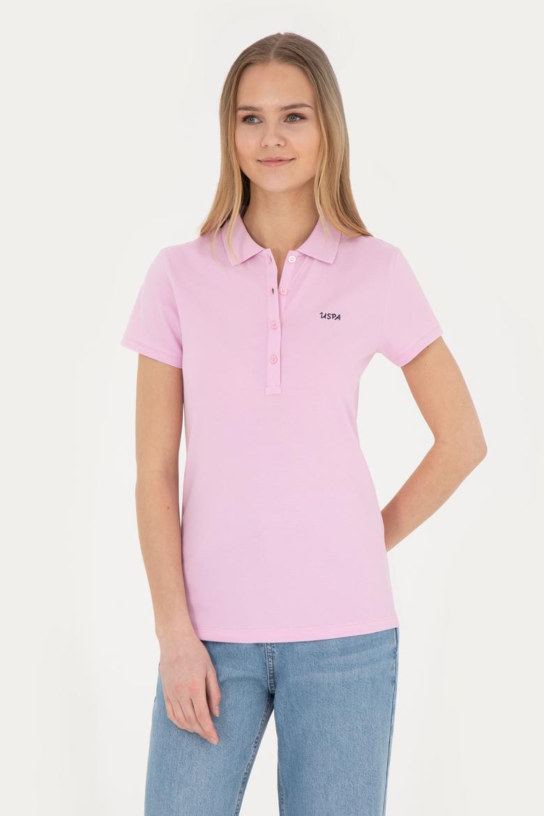 Kadın Pembe Basic Polo Yaka Tişört - 50285846024