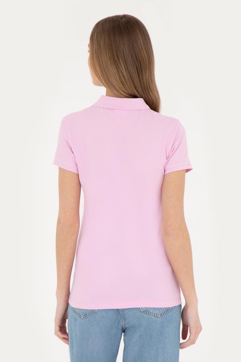 Kadın Pembe Basic Polo Yaka Tişört - 50285846024