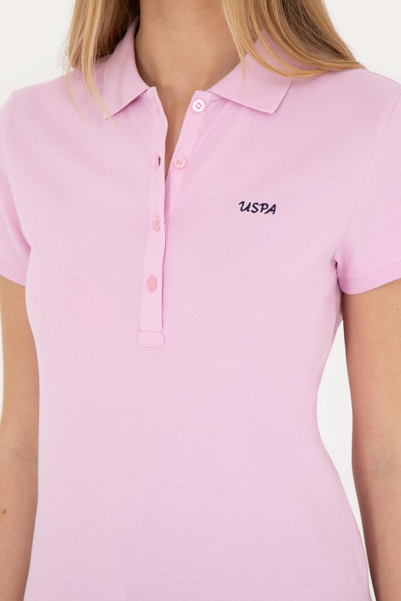 Kadın Pembe Basic Polo Yaka Tişört - 50285846024