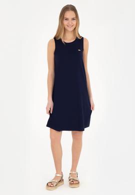 Kadın Lacivert Bisiklet Yaka Örme Elbise - 50281743008