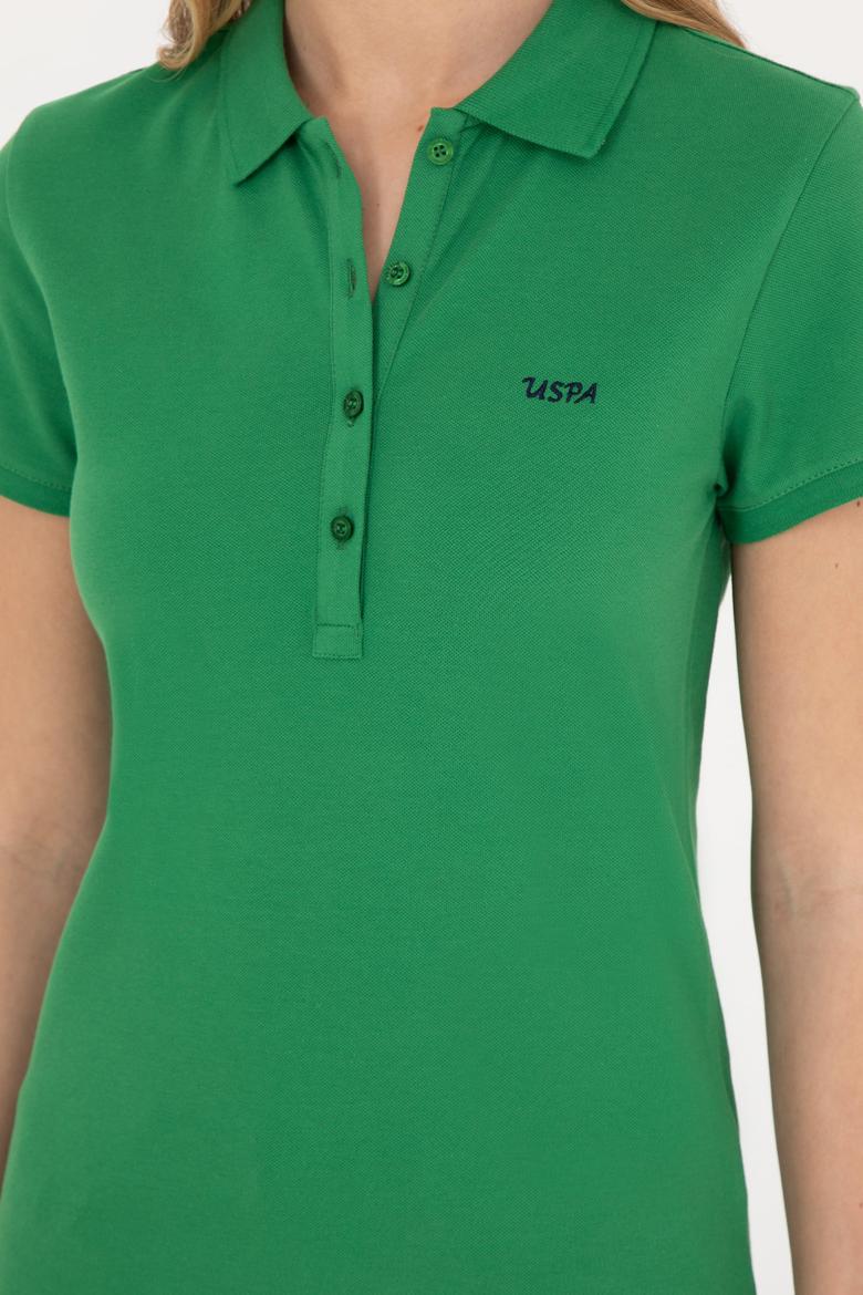 Kadın Yeşil Basic Polo Yaka Tişört - 50285846041