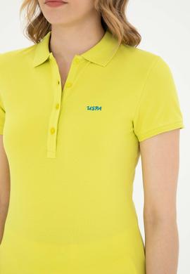 Kadın Fıstık Yeşili Basic Polo Yaka Tişört - 50285846177