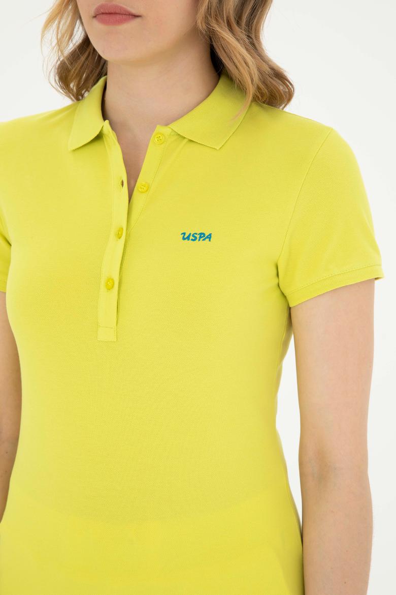 Kadın Fıstık Yeşili Basic Polo Yaka Tişört - 50285846177