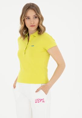 Kadın Fıstık Yeşili Basic Polo Yaka Tişört - 50285846177