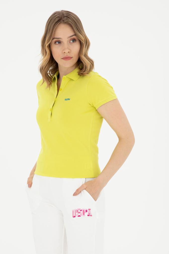 Kadın Fıstık Yeşili Basic Polo Yaka Tişört